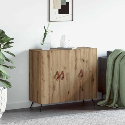 Frdhee Vitrina de cocina, aparador, color marrón, 90 x 34 x 80 cm, material de madera para cocina, salón, pasillo, entrada