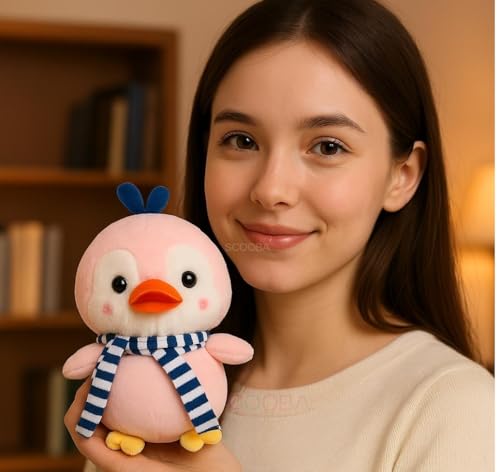 Image of SCOOBA Penguin Soft Toy 20 cm (Pink Penguin with Scarf)