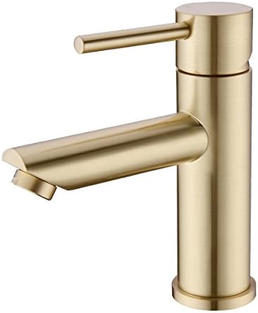 Mitigeur de lavabo à bec haut en laiton doré Pixel Gold High Rea
