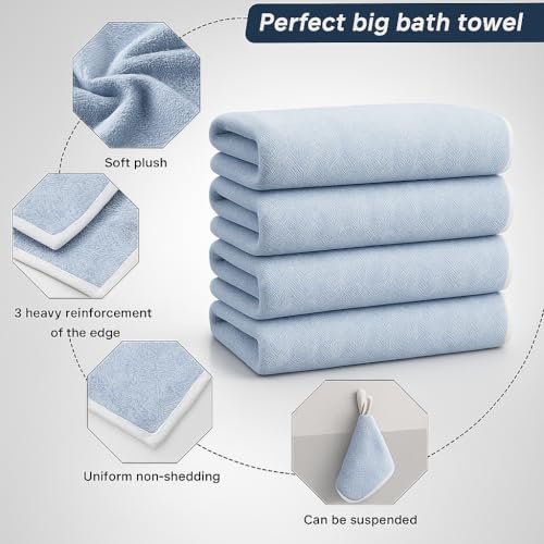 Image of Cortina Jacquard Design MicrofiberTowels for Bath Large Size-Super Soft Coral Fleece Bathing Towel with Hook Quick Dry Super Absorbent-Bath Towel for Men and Women-70x140 cm [ Green ]