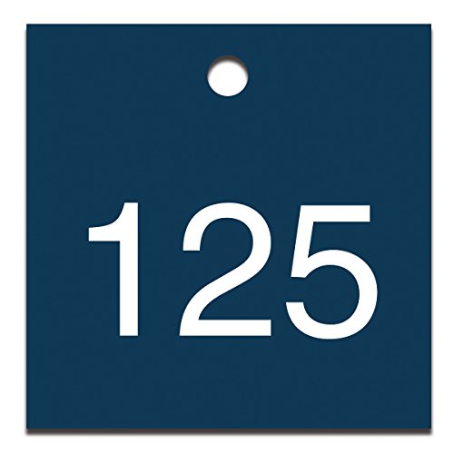Marqueurs numérotés 101-125 étiquettes plastique carré bleu signalisation