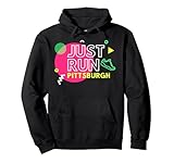 Pittsburgh Pennsylvania Just Run 1980's Design Graphic Pullover Hoodie