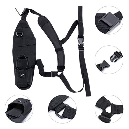 Abcgoodefg Universal Left Side Radio Shoulder Holster Chest Harness Holder For Two Way Radios Walkie Talkie Rescue Essentials #TOP2