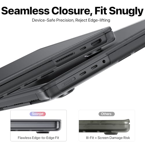 Image of Soonjet CrackGuard for MacBook Pro 14 inch Case | M5 M4 M3 M2 M1 Pro /Max 2026-2021 | Anti-Crack Upgrade | 100% Match Official Color | Protective Hard Shell Laptop Cover | Space Gray Clear