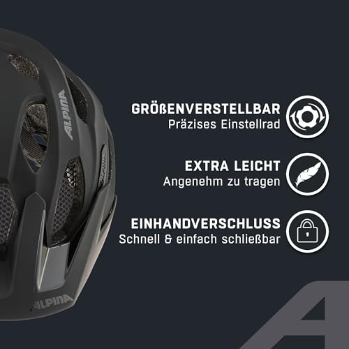 ALPINA Carapax 2.0 MTB-Fahrradhelm, Black matt, 52-57 cm – Ansicht 3