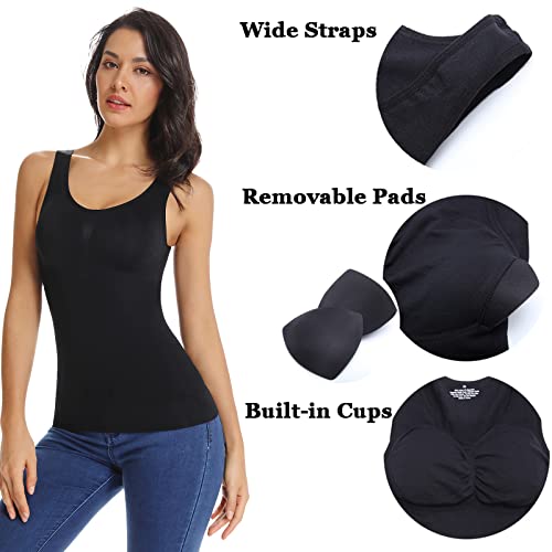 Image of JOYSHAPER Women's Cami Shaper Tummy Control Padded Bra Camisole Cami Compression Tank Top Shapewear Body Shaper