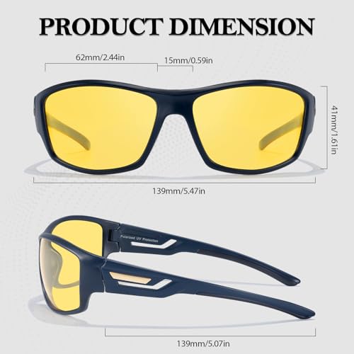 TJUTR Night Vision Glasses, Night Driving Glasses for Men Women, Polarized Yellow Lens Anti Glare & Enhance Vision3
