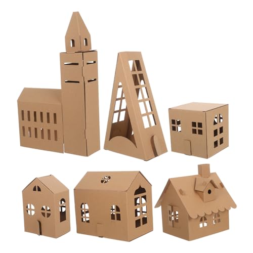 Maisons en carton DIY 6pcs VILLCASE cadeau idéal pour ateliers créatifs enfants
