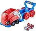 Hot Wheels Toy Car Track Set, Spider-Man Large-Scale Launcher and Hauler with Die-Cast RacerVerse Vehicle