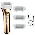 Barberboss Strumento per la rimozione dei calli ricaricabile, lima elettrica per piedi per pelle dura, kit impermeabile con 3 rulli, doppia velocità, ricarica USB e display a LED
