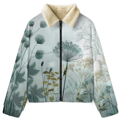 Sweat polaire femme forêt fleurs sauvages : fini le froid avec ce manteau zippé