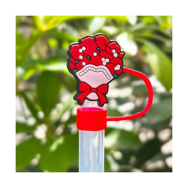Stanley Straw Cover, 6 Pcs Mothers Day Straw Cover Cap for Stanley cup,10mm Silicone Red Pink Stanley Straw Topper, Mom stanley straw topper Mom Straw Cover for 30 40oz Stanley Cup Accessories - Image 6