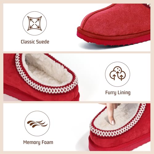 Image of Women's Slippers Fuzzy Cozy Short Ankle Shoes Indoor and Outdoor Mules Furry Warm House Slippers for Woman Cute Fluffy Clogs