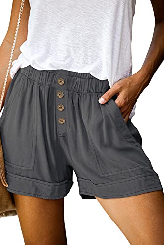 Image of KISSMODA Womens Summer Shorts Leopard /Camo /Solid /Floral Print Elastic Waist Pocketed Casual Pants