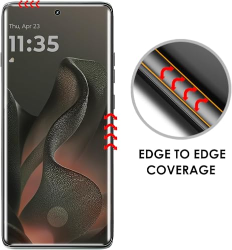 Image of Uyiton Privacy UV Tempered Glass for Motorola Edge 60 Pro (6.7 Inch) | Anti-Spy Curved Screen Protector | 9H Hardness | Ultrasonic Fingerprint Compatible | HD Clarity | Bubble Free UV Installation | Case Friendly