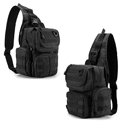 G4Free Tactical Edc Sling Bag Pack With Pistol Holster Sling Shoulder Assault Range Backpack For Concealed Carry(Black) Medium #TOP2