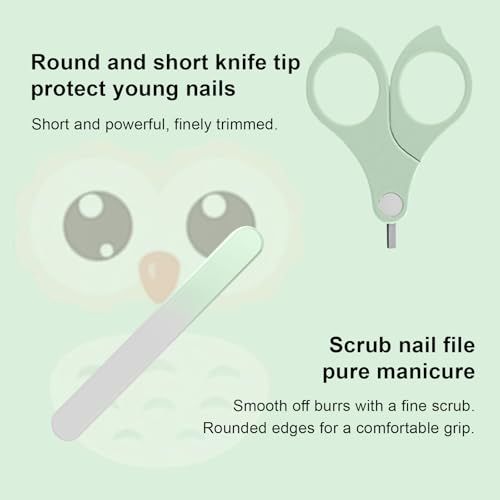 Baby Nail Clipper Set, 4-in-1 Baby Manicure Kit with Nail Clippers, Scissors, Nail File & Tweezer, Baby Grooming Kit Newborn & Toddler, Portable Safe Nail Trimmer Care - Image 5