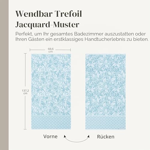 Modern Threads Trefoil Filigranes 6-teiliges Wende-Handtuch-Set, gefärbt, Jacquard, Badetücher, Handtücher und Waschlappen… – Ansicht 6