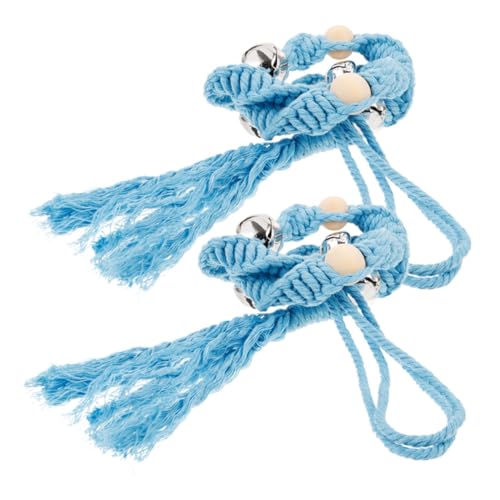 Toyvian 2pcs Anti-Collision Door Stop Handle Dog Bell Rope Pet Training Door Cord Pinch Protection Decor Accessory