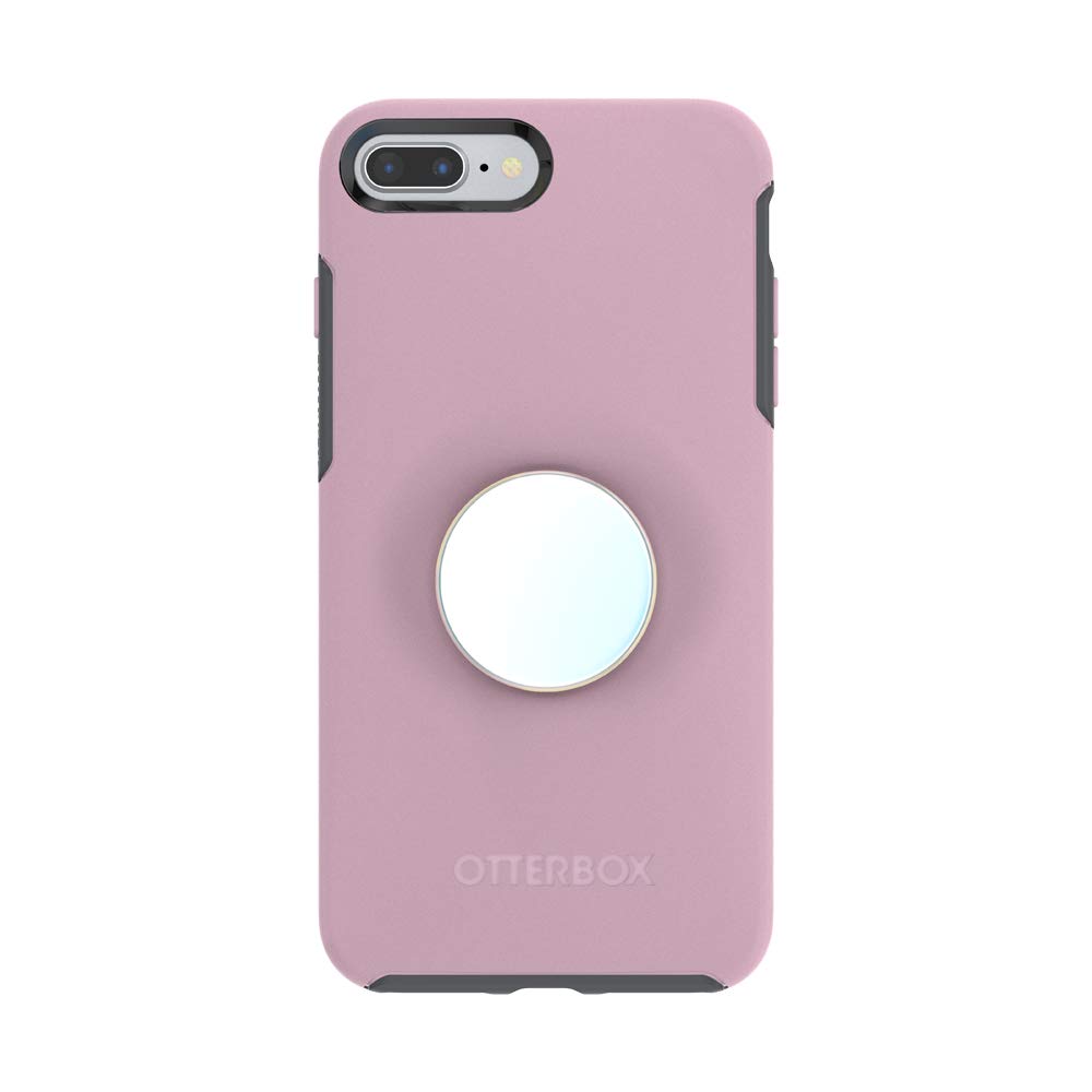 Otter + Pop for iPhone 7+ and 8+: OtterBox Symmetry Series Case with PopSockets Phone Grip and Phone Stand, PopGrip, Collapsible, Swappable Top, Mauvelous and Color Chrome Mermaid White