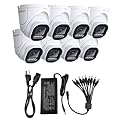 TIGERSECU 5MP Wide Angle Dome Security Camera Bundle 8-Pack