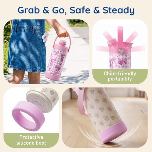 Mommore 12 oz Botella Térmica Aislada para Niños 2-en-1 con Sorbete y Boca para Beber miniatura 6