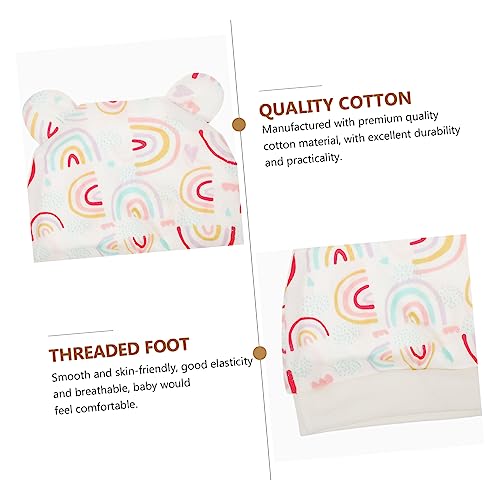 1 Set Adorable Newborn Hat with Scratch Gloves and Cotton Foot Covers Cute Rainbow Supplies for Boys for Daily Wear and Cold Weather Protection3