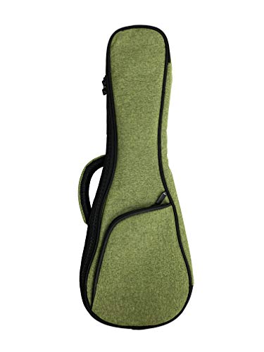 【KIWAYA】N.º 30-S/LG Funda blanda para Ukelele Soprano (Resistente y Ligero Verde Hoja con Hombro)