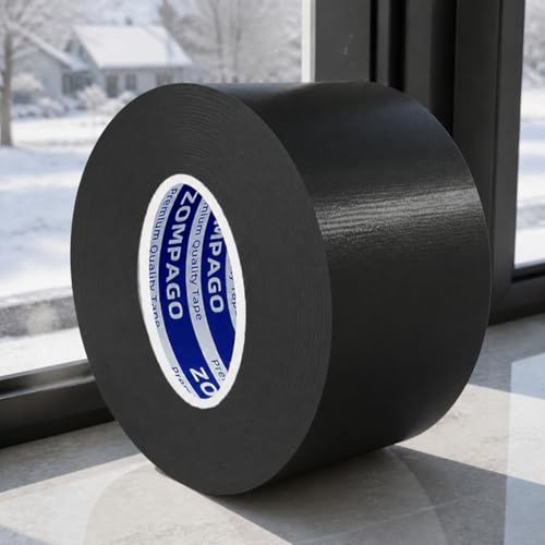 Image of ZOMPAGO Weather Stripping Tape Door Window Seal Black Tape,2.4in x 33 FT