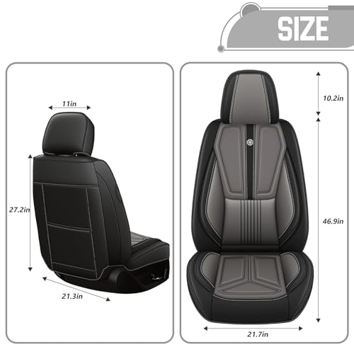 Image of Custom Car Seat Cover for Jeep Gladiator 2020-2026,Easy install,Black Gray | nappa leather seat protector,full coverage seat covers,all weather seat cover,waterproof,anti-slip,easy clean,2 seat Standard