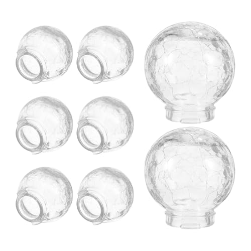 POPETPOP Pantalla de Lámpara de Globo de Vidrio Transparente, 8 Unidades, Diámetro 6 Cm, Cubierta Resistente para Lámpara Colgante Exterior, Adecuado para Parques y Baño