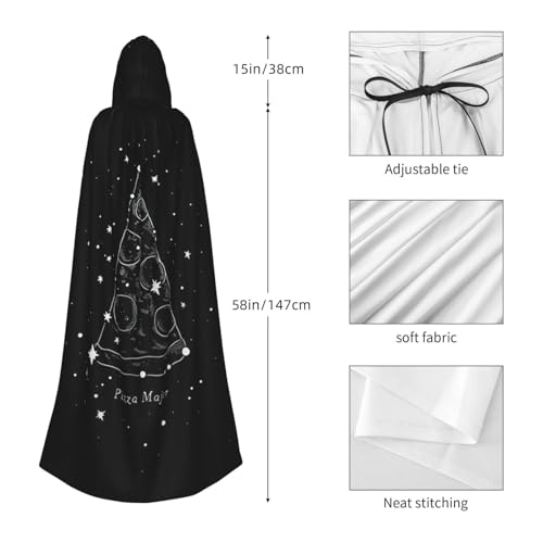 Cape médiévale avec capuche pizza pour vos soirées déguisées et festivals de cosplay