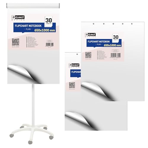 Papier flipchart D.RECT bloc de 90 feuilles blanches pour support tableau