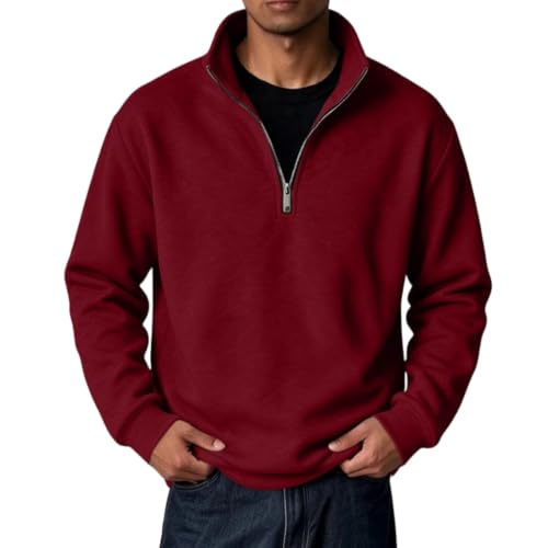 Men's Quarter Zip Pullover Mockneck Polo Neck 1/4 Zipper Fleece Pullover - image 1
