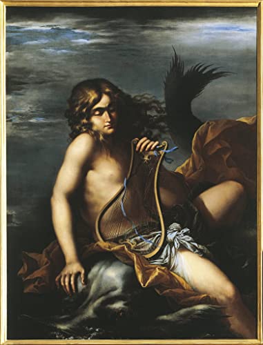 Toile Italie Arion sur le dauphin de Salvator Rosa en impression murale 60x90cm