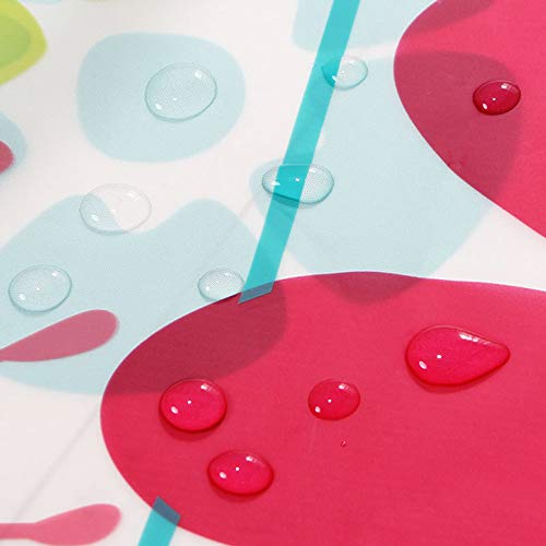 Rideau de douche imperméable PEVA rideau de bain extra-long résistant avec crochets