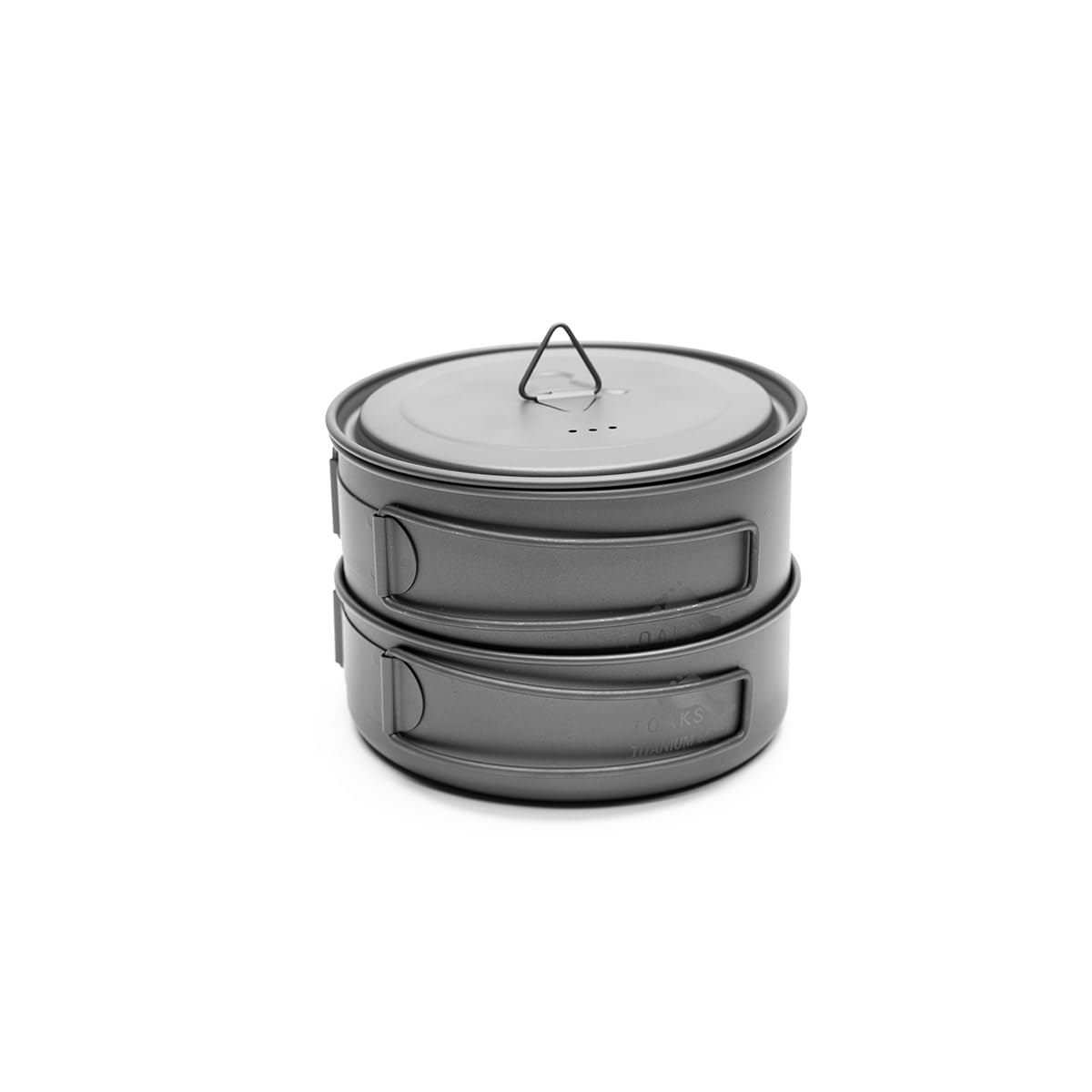 TOAKS Titanium Compact Cookset 2pcs – 800ml Pot and 400ml Pot with Lid，Seamless Nesting Design for Backpacking, Camping, and Outdoor Cooking
