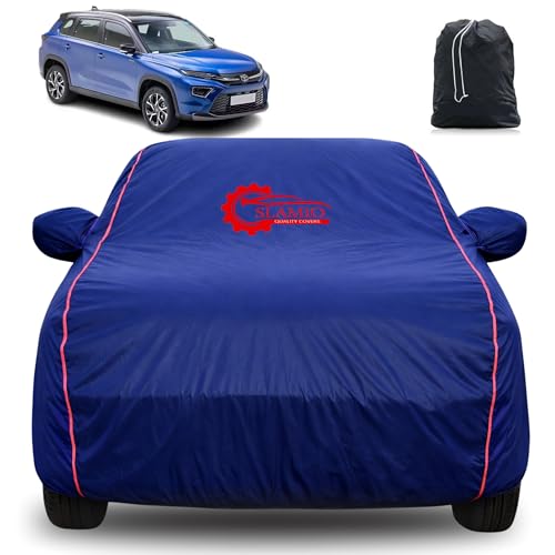 Image of 100% Waterproof Car Cover for Toyota Urban Cruiser Hyryder 2022-2026 | All-Weather, Dustproof & UV Protection | Heavy-Duty 3-Layer Fabric | Custom Fit with Mirror & Antenna Pocket | Navy Blue