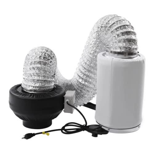 Leblett 6 Inch 410Cfm Inline Fan With Speed Controller, Powerful Ventilation System W/Carbon Filter And 8 Feet Of Ducting For Grow Tent, Hydroponics #TOP25