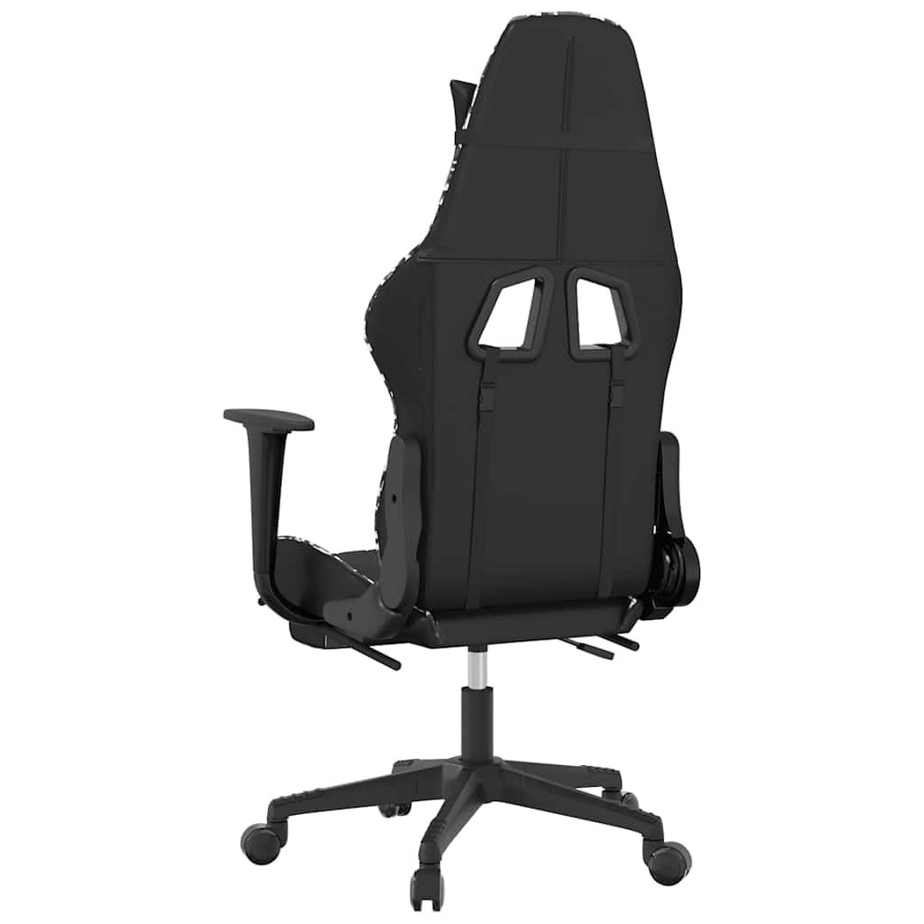 Sedia da gaming ergonomica con poggiapiedi, supporto lombare, regolabile in altezza, sedia girevole con ruote, in ecopelle nera, mimetica, per casa, ufficio, console per PC