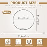 ASTIMESA 50 Pack Silver Stainless Steel Wire Keychain Cable, 2 mm x 6.1" Large Key Ring Holder with Twist Barrel, Heavy Duty Luggage Tag Loops for Car Bag Dog Charm Collar (50)