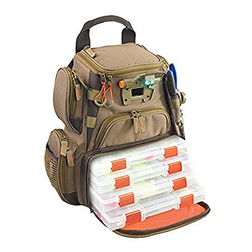 Wild River by CLC WT3503 Tackle Tek Recon Lighted Compact Tackle Backpack & Four PT3500 Trays,...