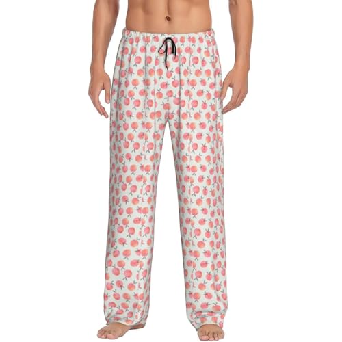 Pantalon de pyjama homme imprimé pêche rose léger et respirant pour la maison