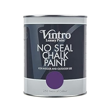 Vintro | No Seal Chalk Paint | Purple | Interior & Exterior Use | Furniture | Walls | Wood | Metal | 1 Litre (Royal Purple)
