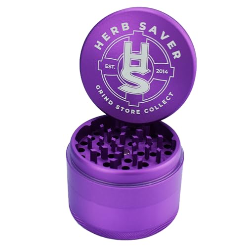 HerbSaver Aluminum Grinder 60mm (2.5 Inch) Matte Finish, Aircraft-Grade Metal, Razor Sharp Diamond Teeth, Magnetic Lid, Durable Aircraft Grade Material Herb Grinder