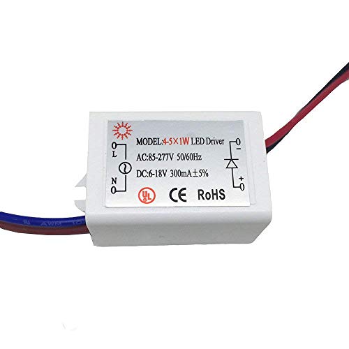 BSOD Led Light Driver Tranformer Led Constant Current 300mA Driver 4W 5W Led Power Supply Input Voltage AC85-277V Out DC6-18V for led Lighting(4-5W)