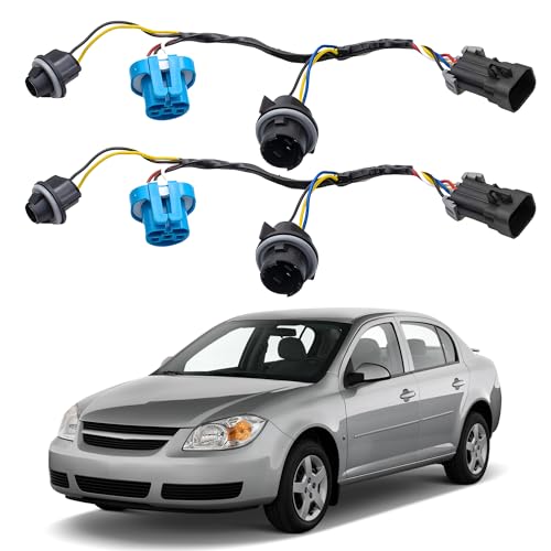 2pcs Headlight Wiring Harness Assembly with Headlamp Socket & Connector for Chevrolet 2005-2008 Cobalt, for Pontiac 2005-2006 G4 (Mexico), 2007-2009 G5, 2005-2006 Pursuit, OE# 22740620 22740621 645205