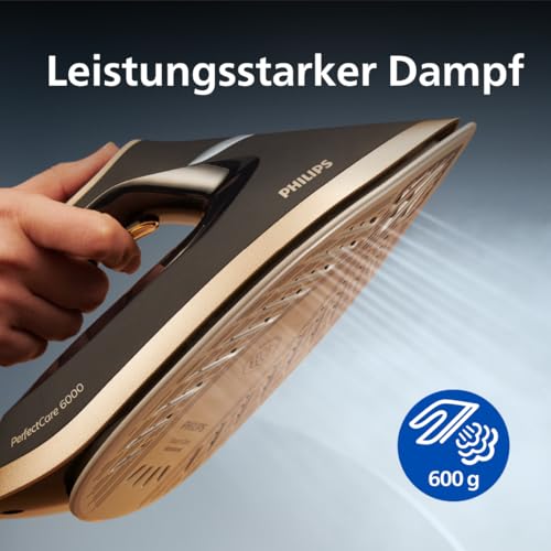 Philips PerfectCare 6000 Series Dampfbügelstation, Leistungsstarker Dampf, Kompaktes Design, 1,8L Abnehmbarer Wassertank, SteamGlide Advanced Bügelsohle (PSG6064/80) – Bild 4