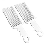 2 Pieces Fade Combs, Professional Barber Cutting Comb Heat Resistant Clipper Comb Blending Flat Top Comb for Men Salon Styling Tools – White