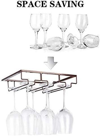 Miniatura 2 de Soporte para copas de vino, organizador de metal para bar o cocina, color negro, Casual, Marrón